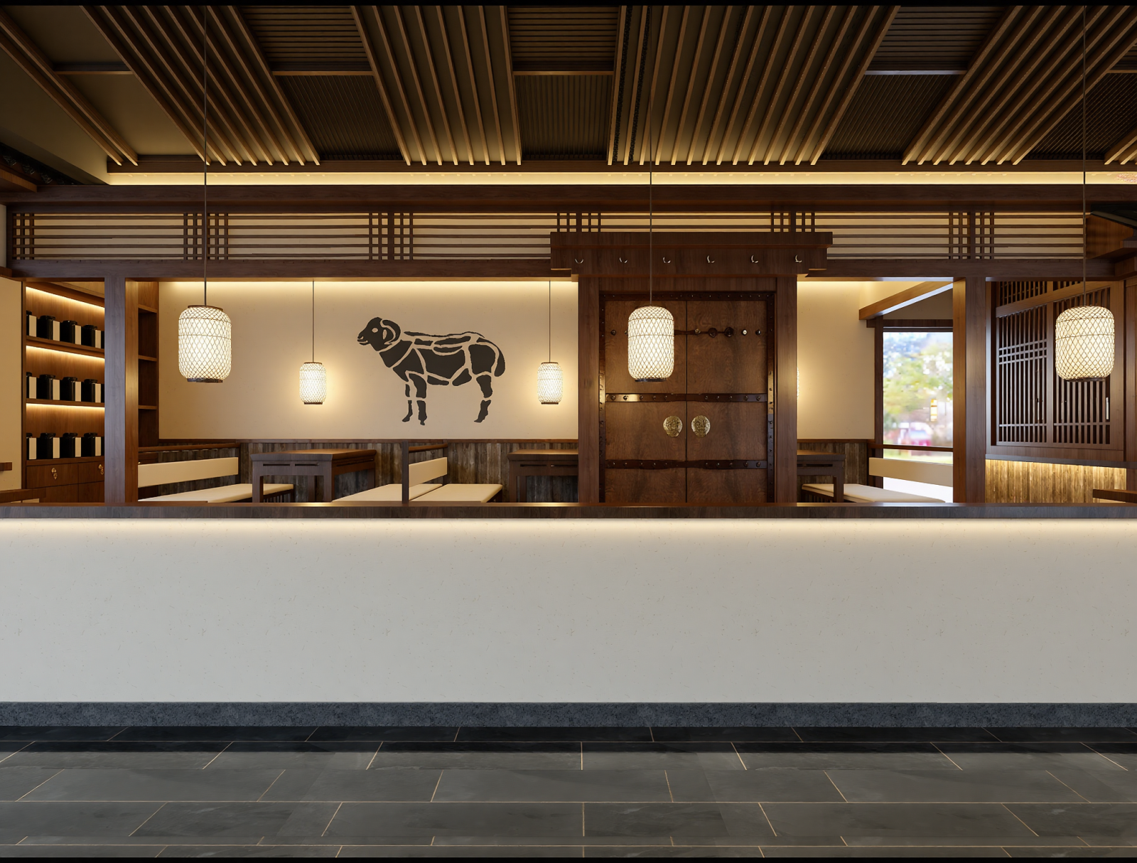 中式火锅店3D模型下载【ID:1214655600】