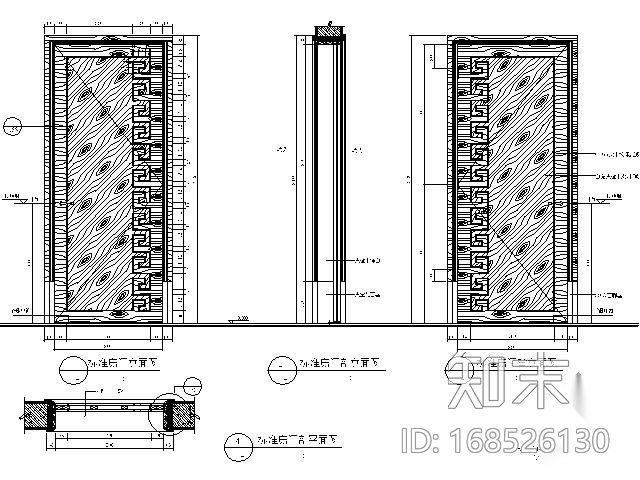 单扇木门cad施工图下载【ID:168526130】