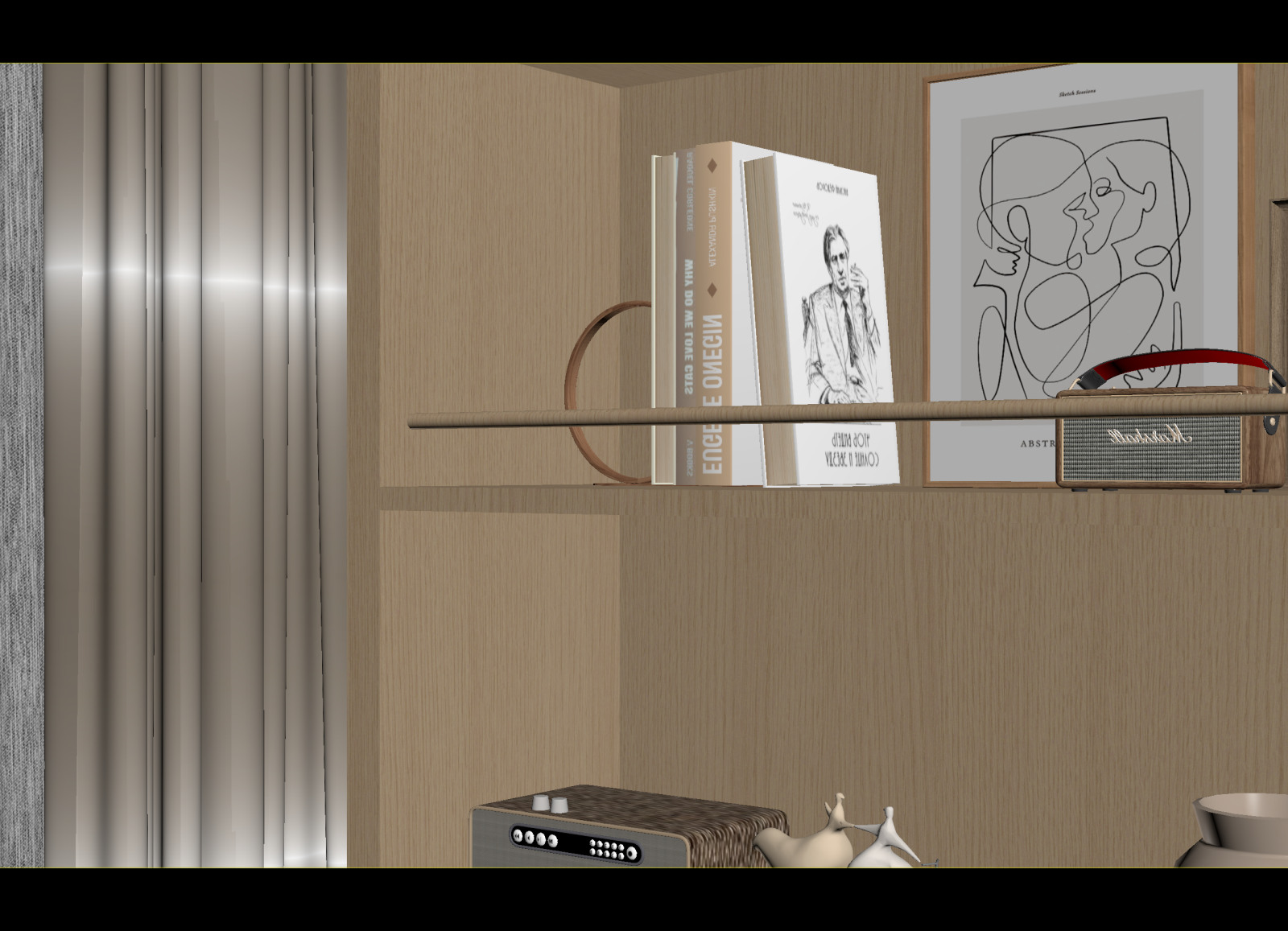 现代书柜3D模型下载【ID:1214409675】