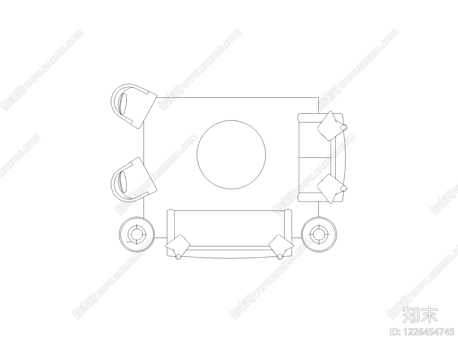沙发cad施工图下载【ID:1226454745】