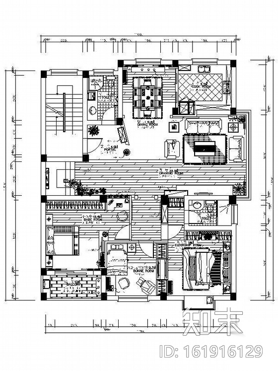 双层别墅空间精致装修图cad施工图下载【ID:161916129】