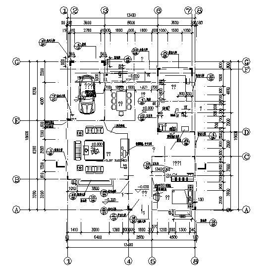 广东东莞某2-300b型别墅建筑结构施工图cad施工图下载【ID:149921108】