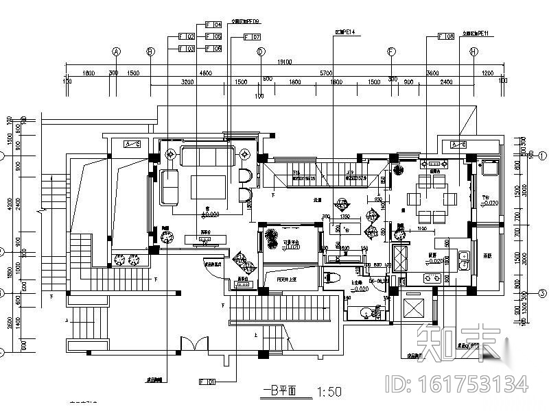 [福建]样板间别墅施工图cad施工图下载【ID:161753134】