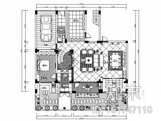 [江西]贵气乡村双层别墅室内装修图（含效果）cad施工图下载【ID:161747110】