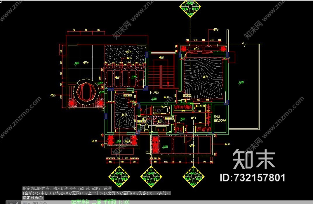 梁志天—无锡太湖跃层欧式样板房cad施工图施工图下载【ID:732157801】