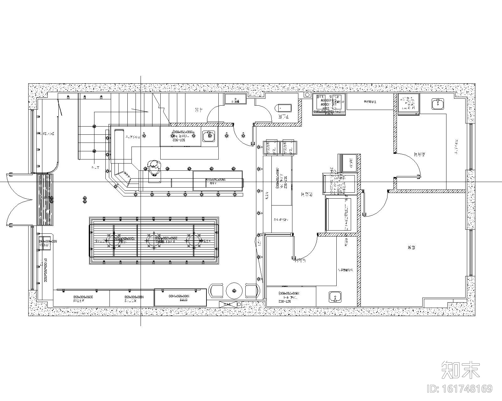 大万琥珀西饼餐厅施工图（附效果图）cad施工图下载【ID:161748169】