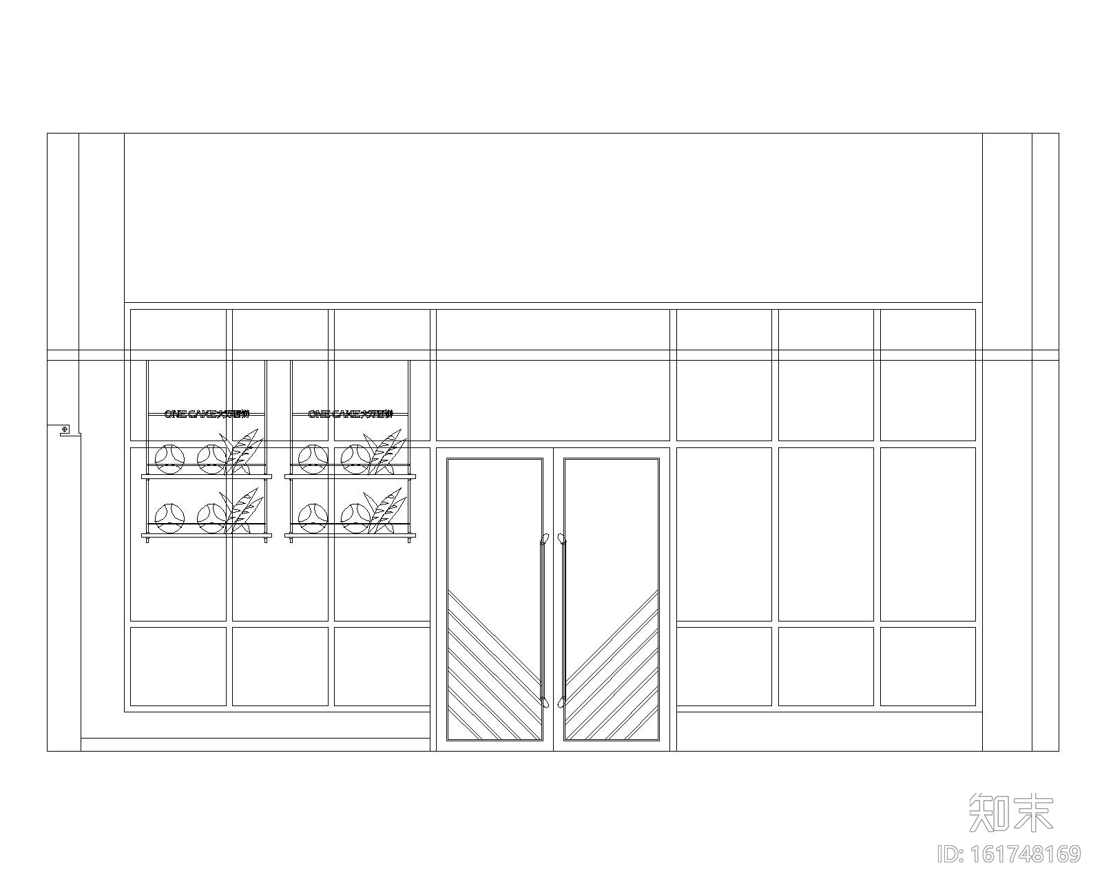 大万琥珀西饼餐厅施工图（附效果图）cad施工图下载【ID:161748169】