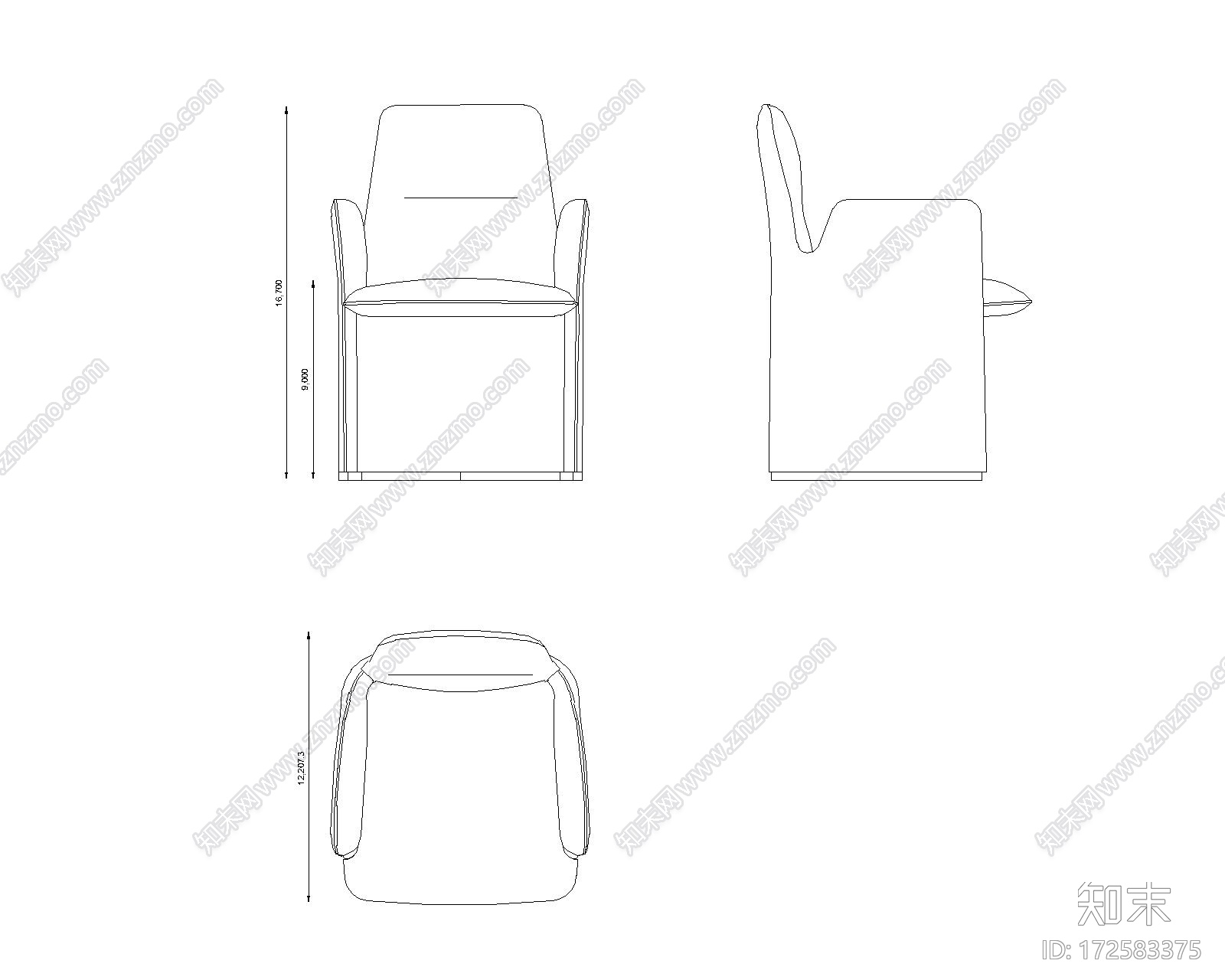 椅子4cad施工图下载【ID:172583375】