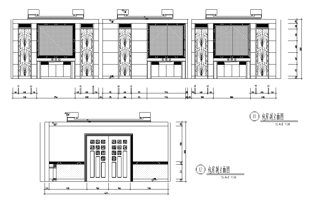 [上海]新中式风格大型酒店内部餐厅装修施工图cad施工图下载【ID:160708113】