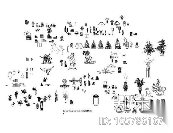 室内陈设图块集Ⅱ施工图下载【ID:165786167】