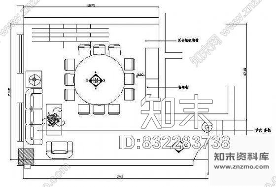 图块/节点餐厅包房平面布置图5cad施工图下载【ID:832283738】