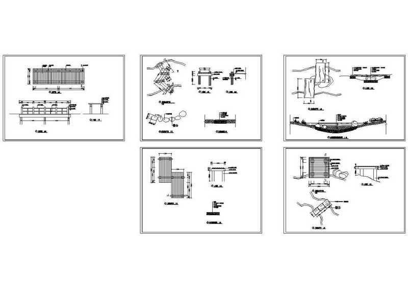 某郊野公园五种桥施工详图CAD图纸cad施工图下载【ID:149688126】