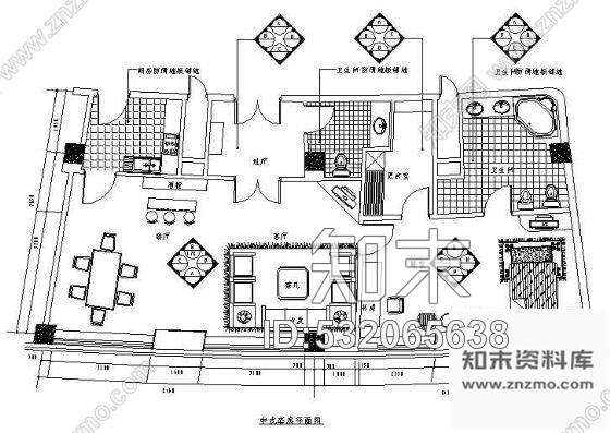 施工图某宾馆总统套房装修图cad施工图下载【ID:532065638】