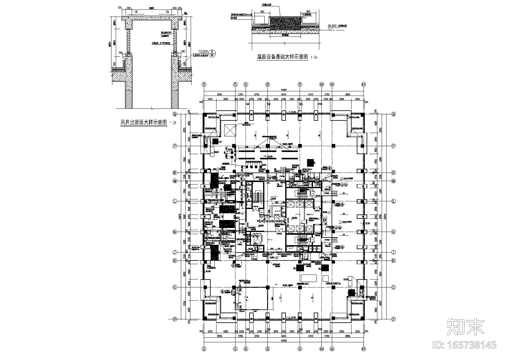 [湖南]中南大学湘雅医院教学科研楼施工图cad施工图下载【ID:165738145】