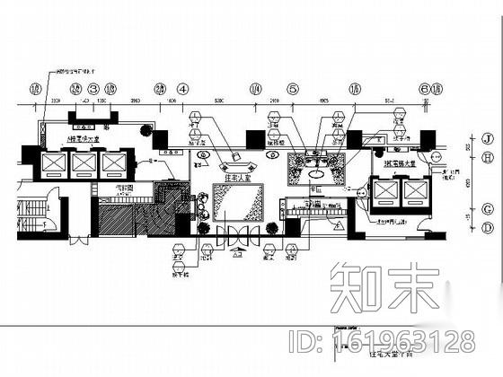 [广州]天河区某服务式酒店住宅大堂施工图cad施工图下载【ID:161963128】