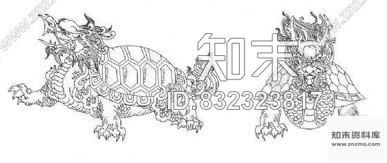 图块/节点龙头龟cad施工图下载【ID:832323817】