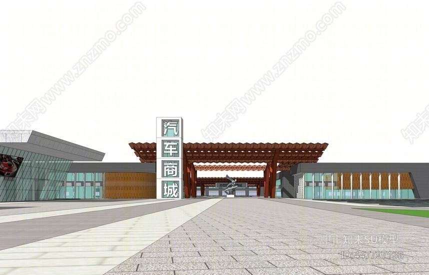 现代汽车商贸城SU模型下载【ID:447797138】