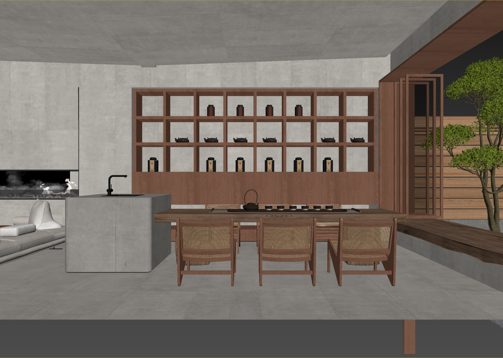 侘寂茶馆3D模型下载【ID:1215163919】