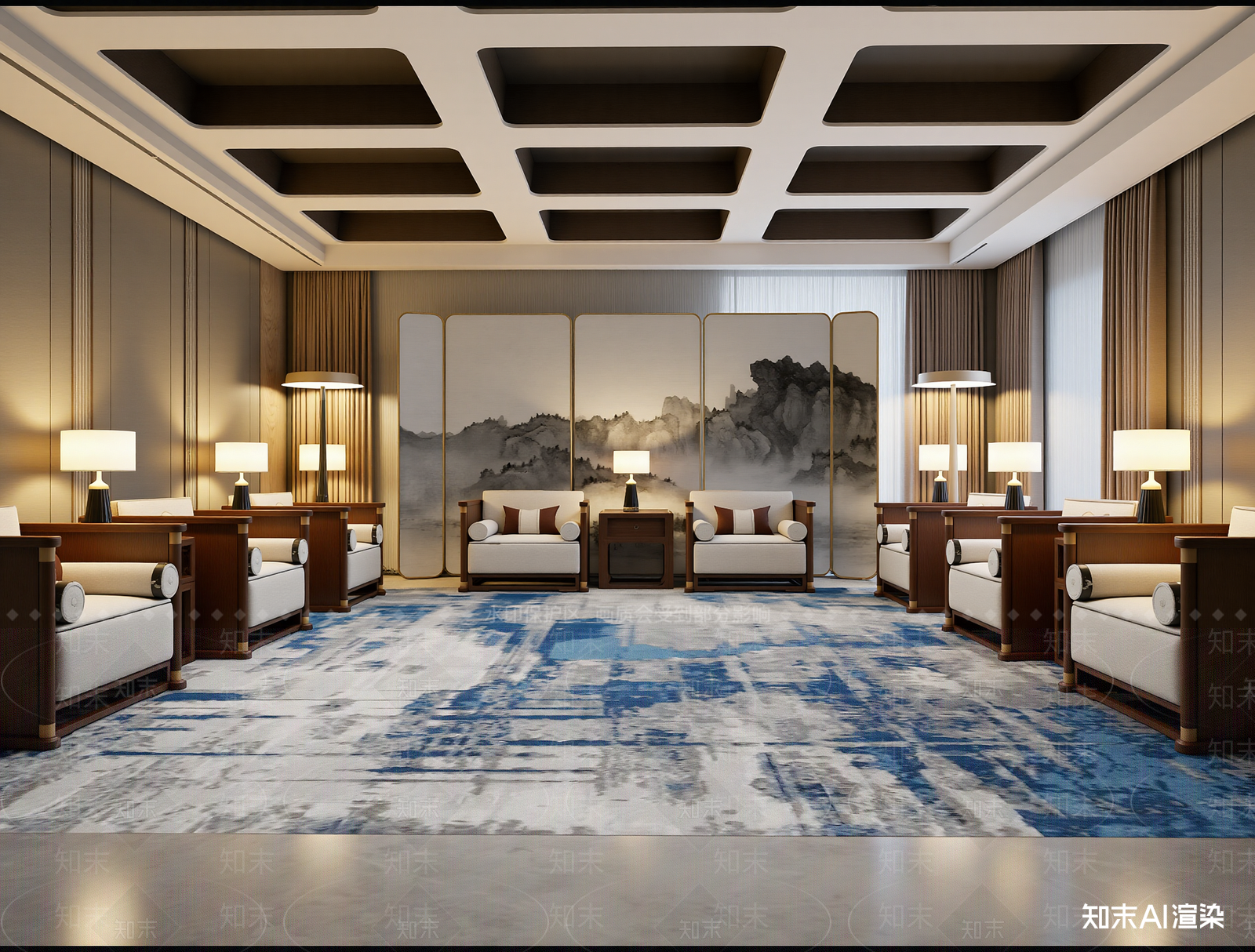 新中式家具展厅3D模型下载【ID:1214396067】