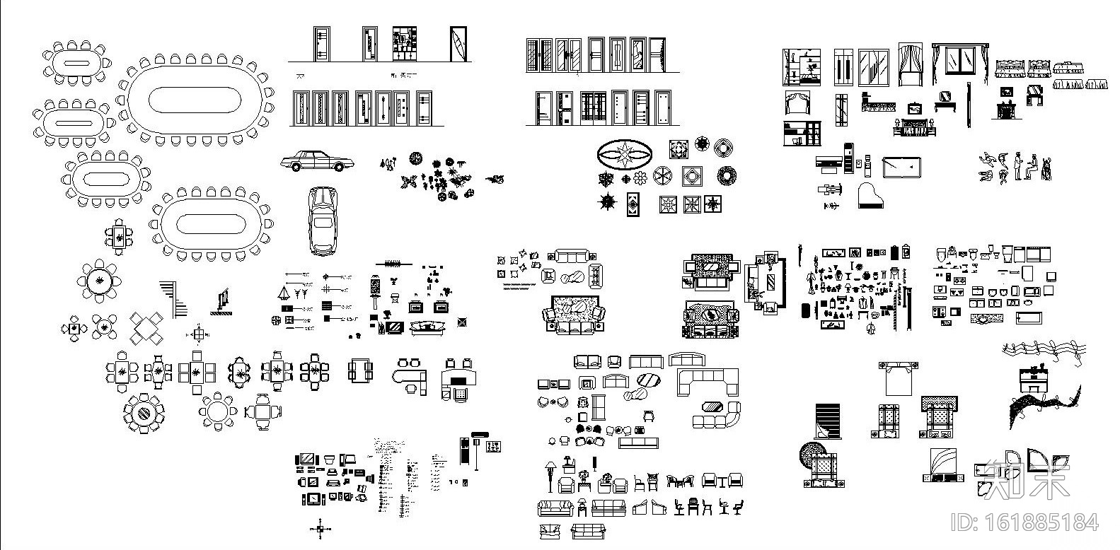 家装CAD模型大全（1）cad施工图下载【ID:161885184】