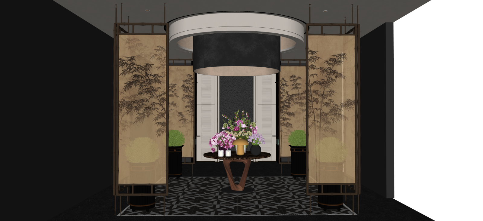 现代酒店入口SU模型下载【ID:1222194608】