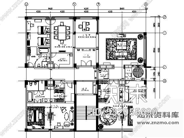 施工图五星假日酒店总统套房施工图含效果cad施工图下载【ID:532055690】