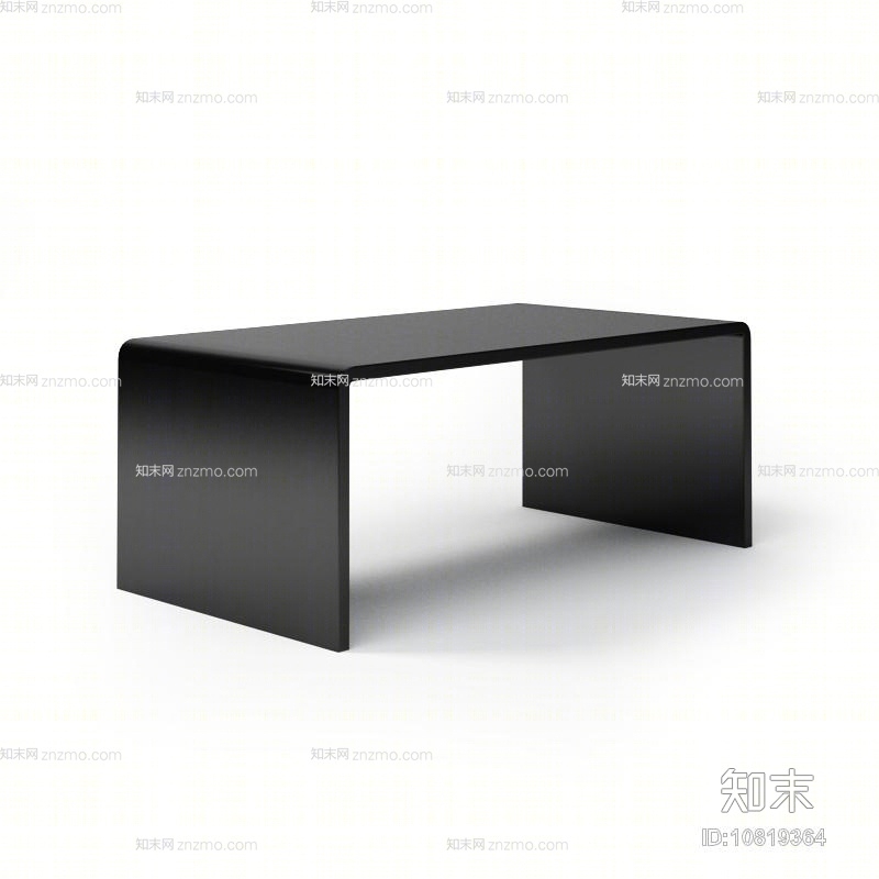 现代黑色长方形塑料家居茶几3D模型下载【ID:10819364】