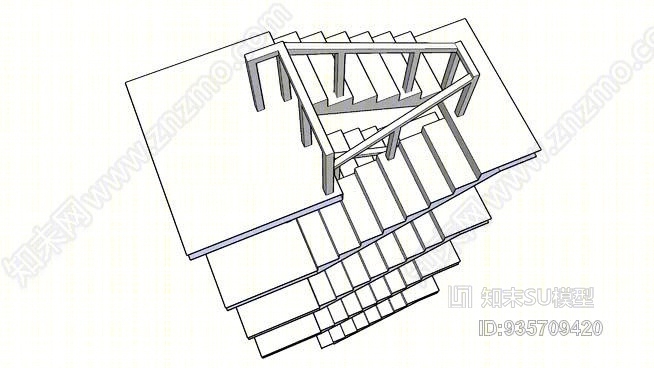 主楼梯间SU模型下载【ID:935709420】