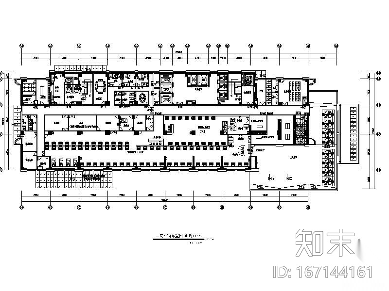 某中心医院内科病房平面图cad施工图下载【ID:167144161】