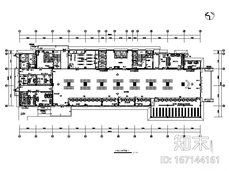 某中心医院内科病房平面图cad施工图下载【ID:167144161】