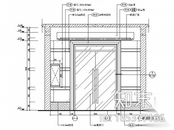 [佛山]某豪华住宅小区住户大堂室内装修图cad施工图下载【ID:165377166】