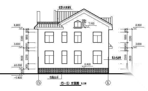 某二层坡顶别墅建方案图cad施工图下载【ID:149894103】