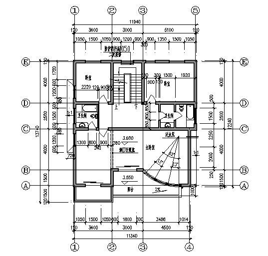 某二层坡顶别墅建方案图cad施工图下载【ID:149894103】