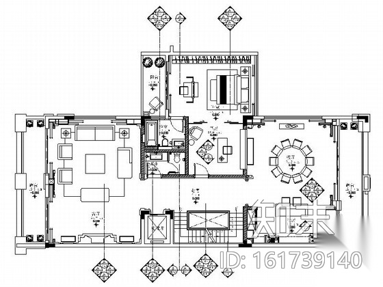 [广西]豪华四层别墅样板间室内装修施工图cad施工图下载【ID:161739140】