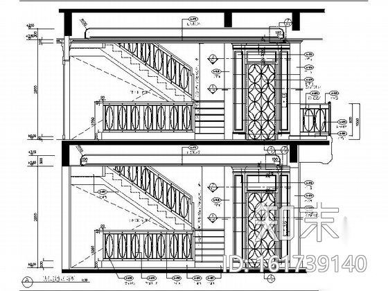 [广西]豪华四层别墅样板间室内装修施工图cad施工图下载【ID:161739140】