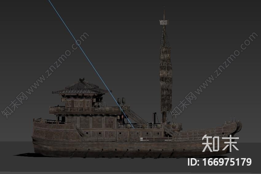 古代三国战船CG模型下载【ID:166975179】