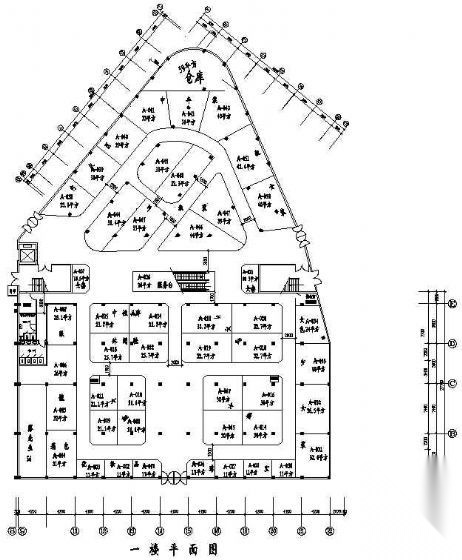 某三层商场建筑平面方案施工图下载【ID:166568153】