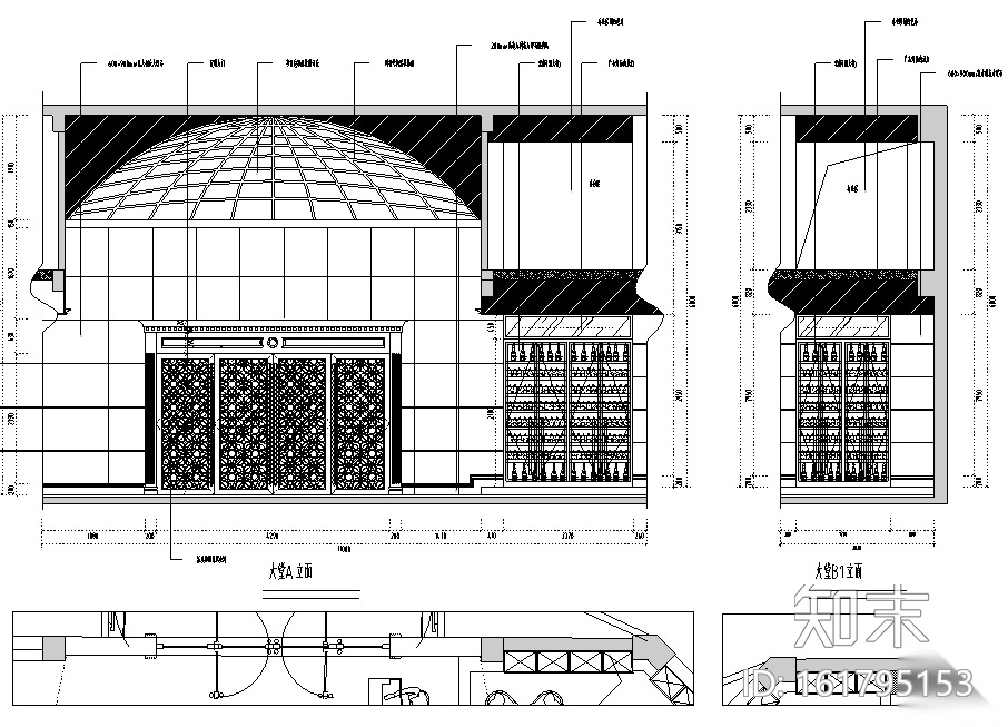 欧式风格长乐空港KTV会所空间设计施工图（附效果图）施工图下载【ID:161795153】