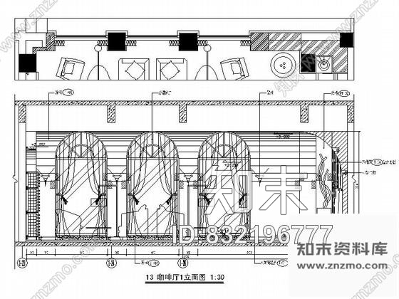 图块/节点红酒咖啡厅立面图cad施工图下载【ID:832196777】