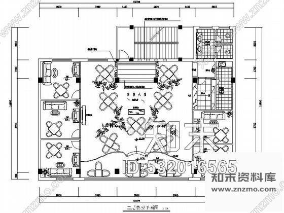 施工图简中式茶楼室内装修图cad施工图下载【ID:532016565】