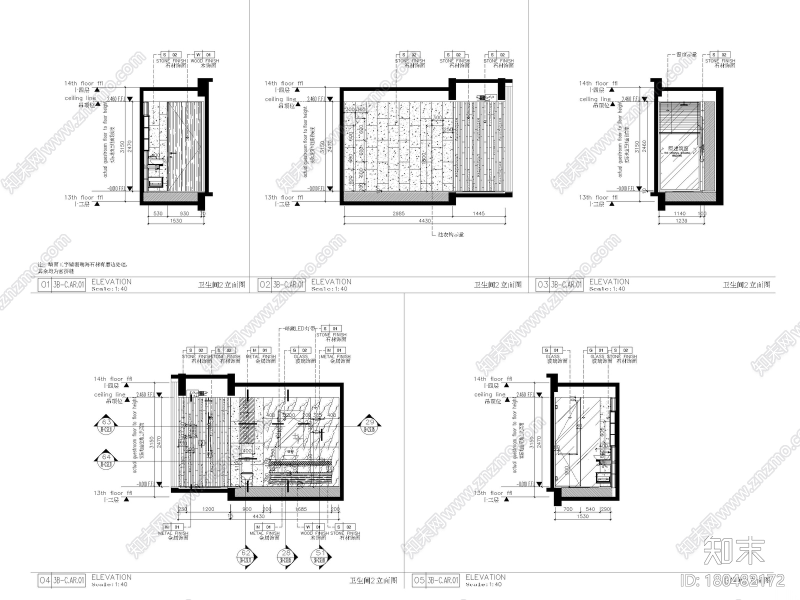 [深圳]232㎡现代三居家装样板间装修施工图施工图下载【ID:180482172】