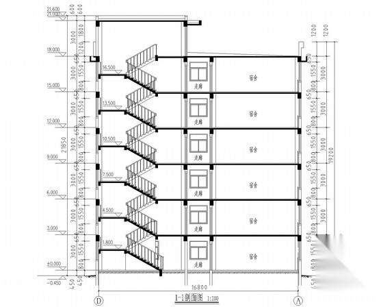 某六层宿舍建筑扩初图cad施工图下载【ID:166322111】