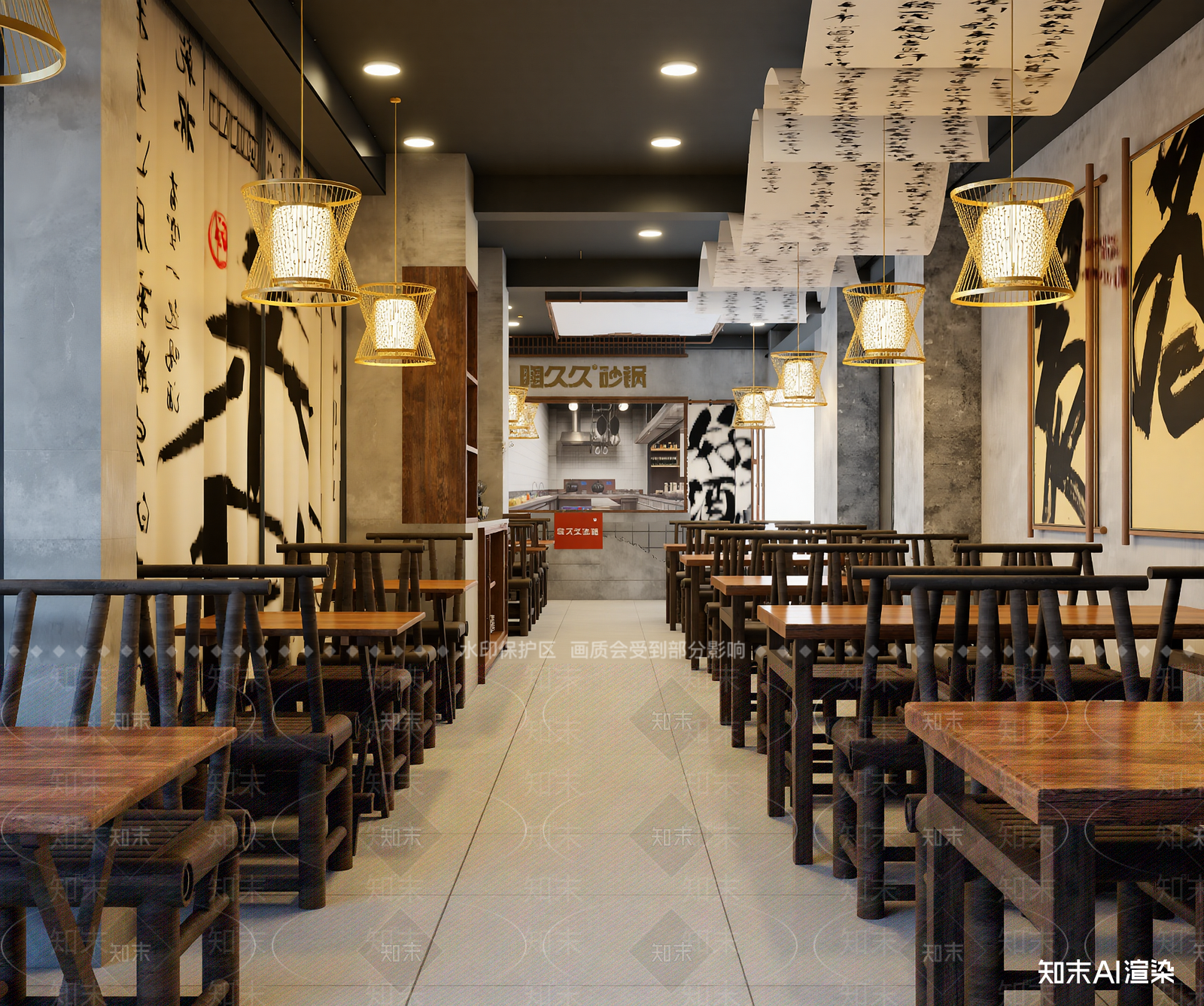 现代火锅店3D模型下载【ID:1214614707】