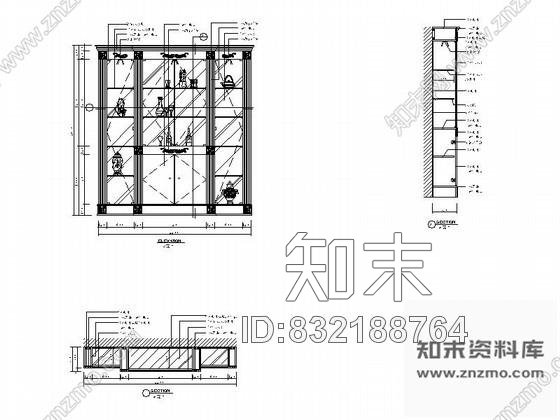 图块/节点餐厅装饰柜立面详图cad施工图下载【ID:832188764】