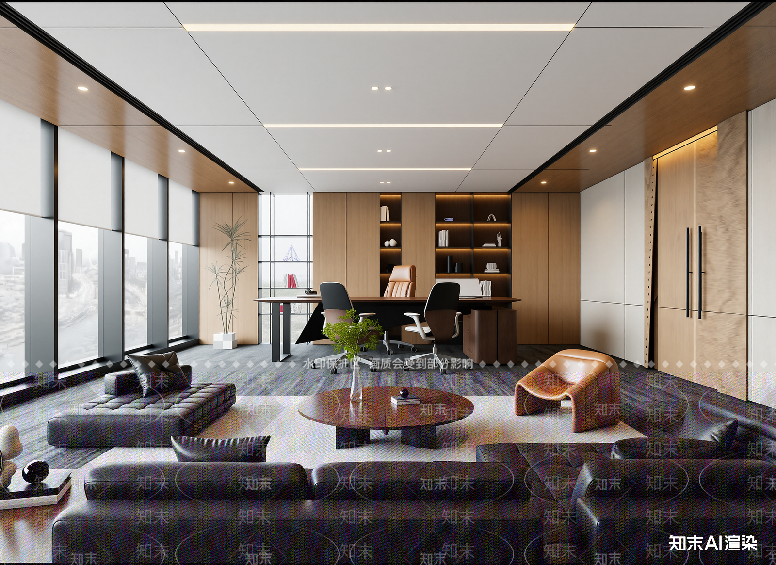 现代经理办公室3D模型下载【ID:1215036594】