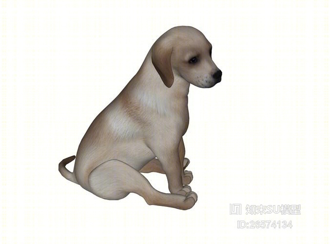 坐立的狗SU模型下载【ID:26574134】