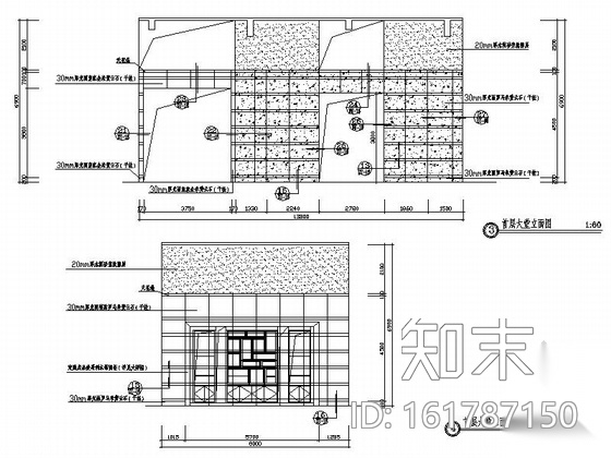 [吉林]繁华区域典雅五星级酒店大堂及候客厅装修施工图（...cad施工图下载【ID:161787150】