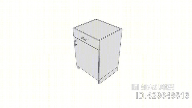 C02C0柜，U-C-B，1架，1抽屉，36X24X22SU模型下载【ID:423648513】