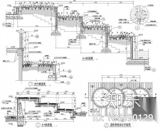 园林景观树池施工详图30例cad施工图下载【ID:166590129】