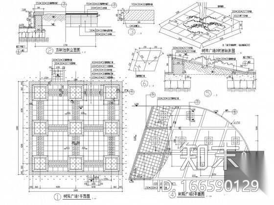 园林景观树池施工详图30例cad施工图下载【ID:166590129】